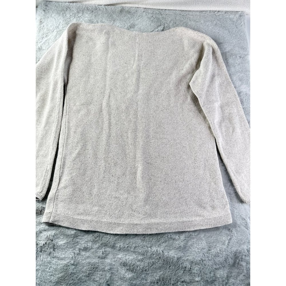 J Jill Sweater Womens Small Slub Boatneck Tunic Heathered Tan Jumper Coastal - Picture 7 of 8